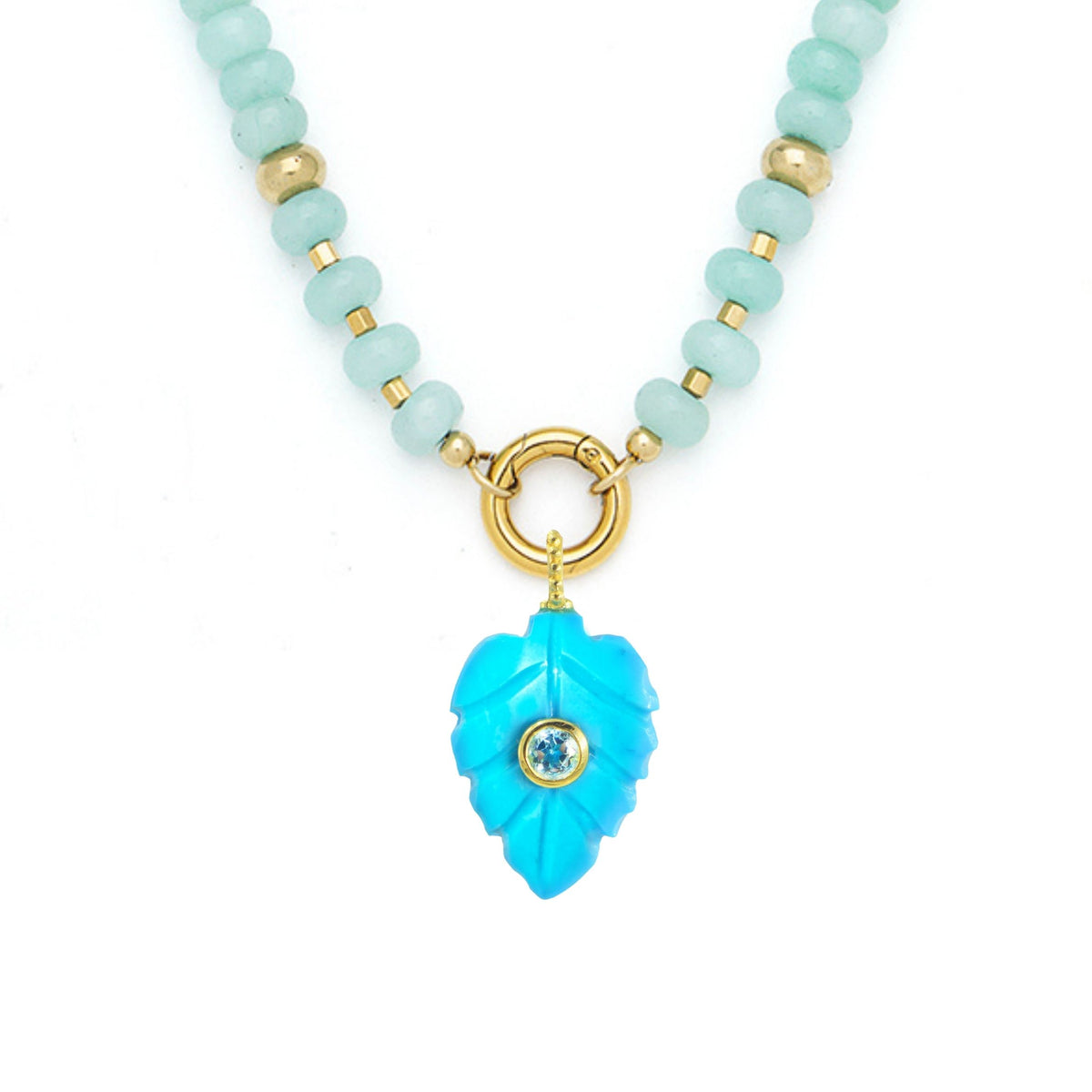 Turquoise Howlite Pendant and Raya Gemstone Necklace