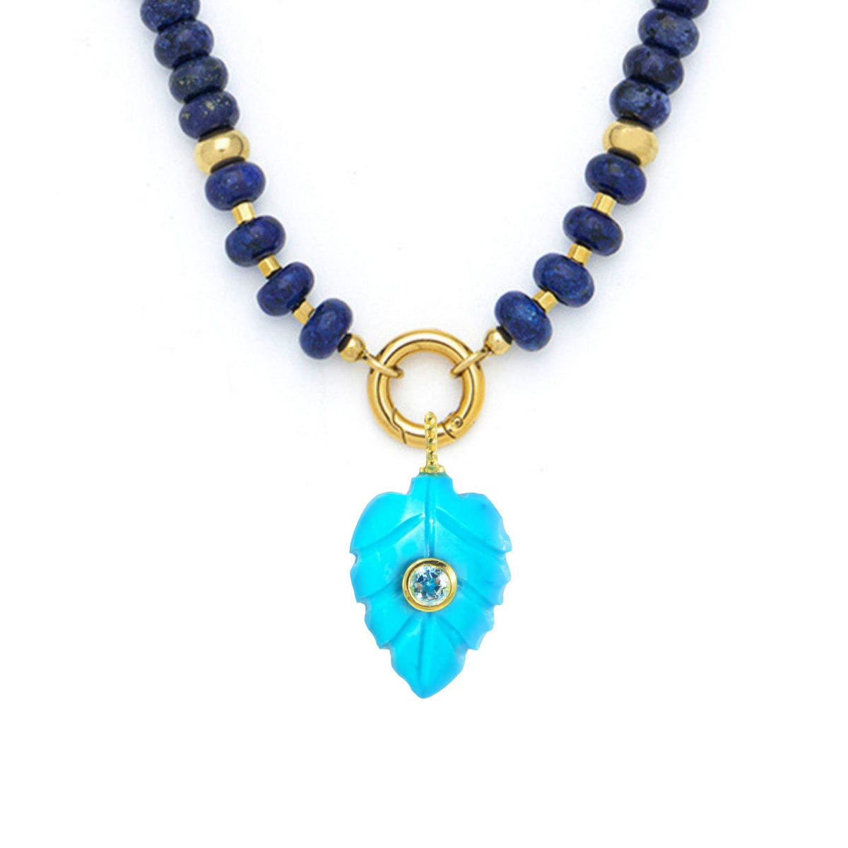 Turquoise Howlite Pendant and Raya Gemstone Necklace