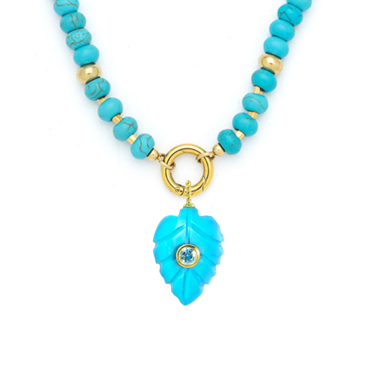 Turquoise Howlite Pendant and Raya Gemstone Necklace