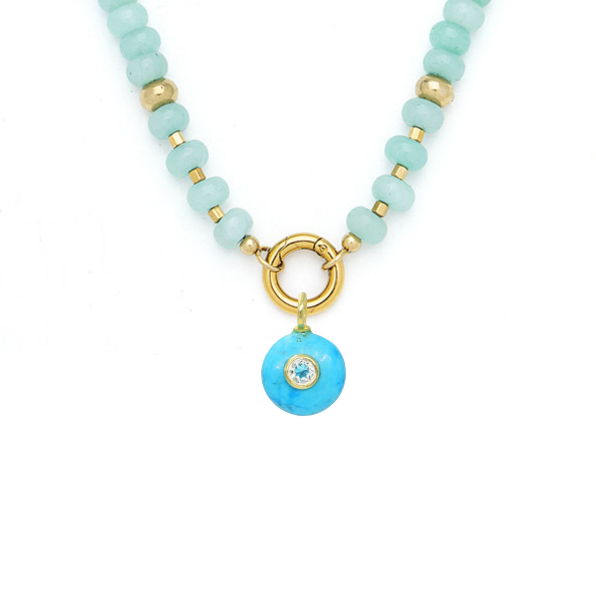 Turquoise Howlite Pendant and Raya Gemstone Necklace