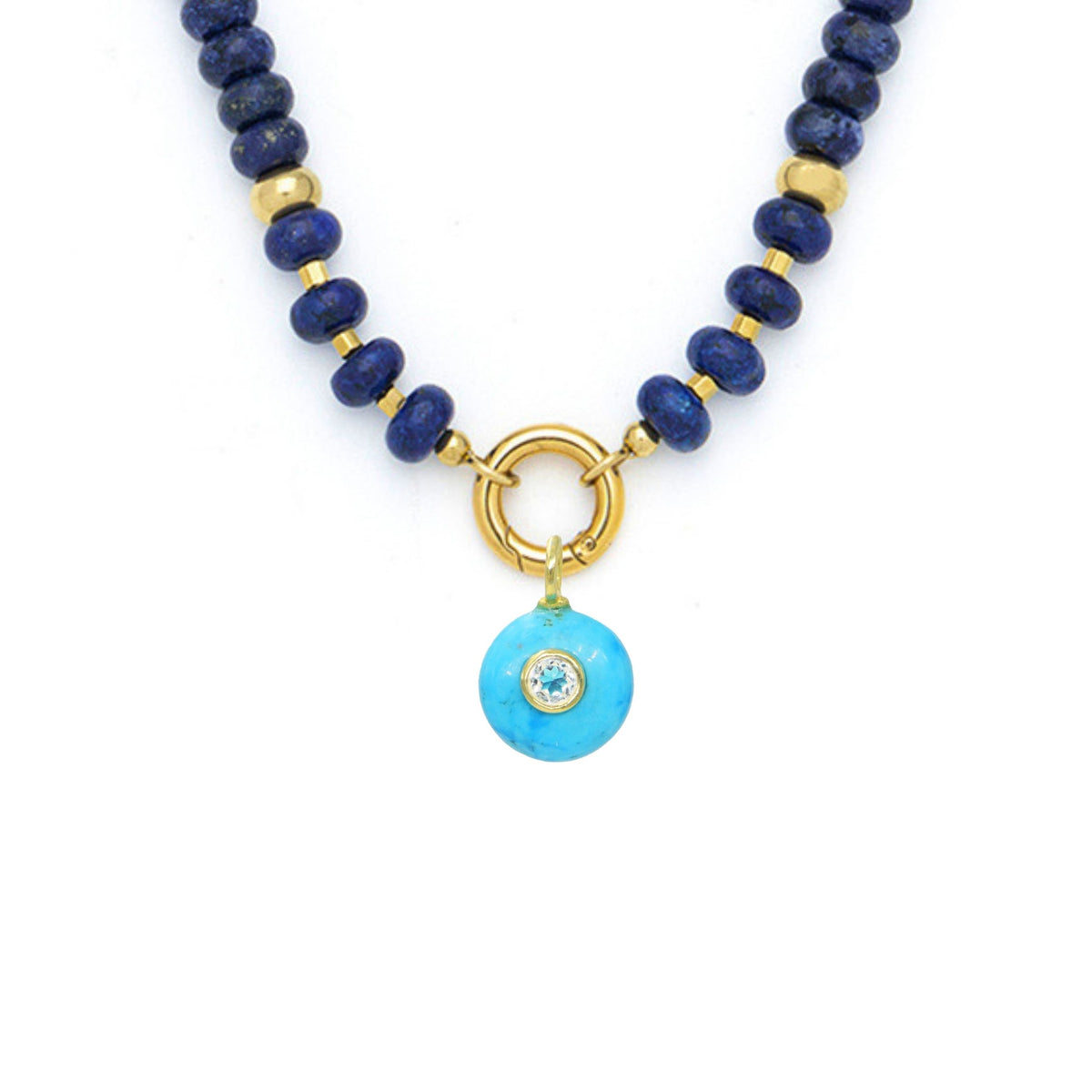 Turquoise Howlite Pendant and Raya Gemstone Necklace
