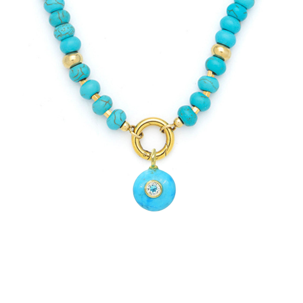 Turquoise Howlite Pendant and Raya Gemstone Necklace