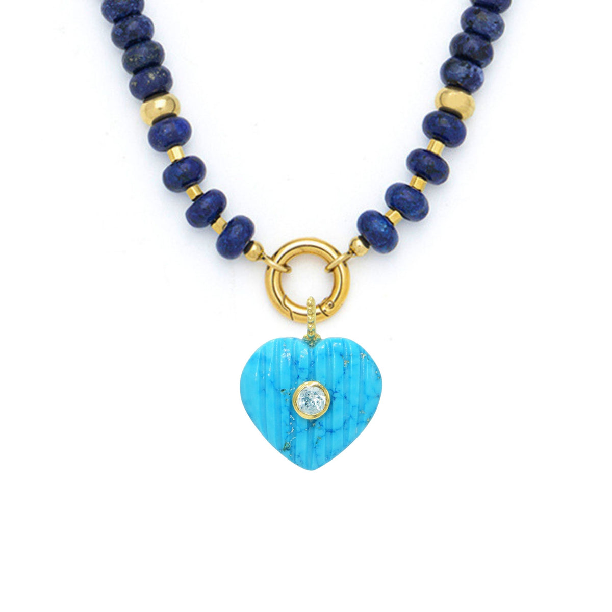 Turquoise Howlite Pendant and Raya Gemstone Necklace