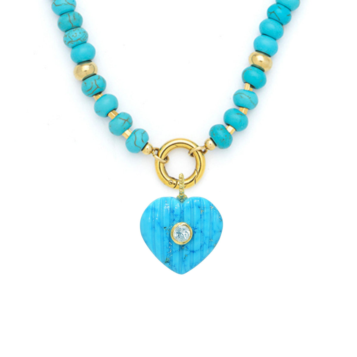 Turquoise Howlite Pendant and Raya Gemstone Necklace