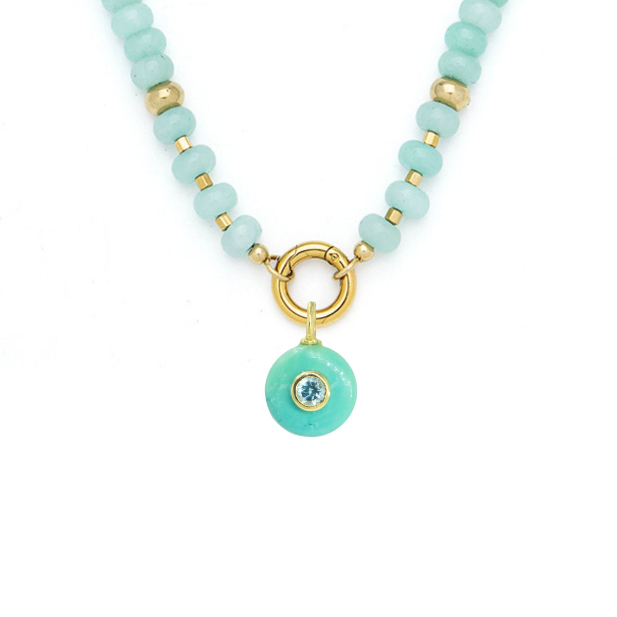 Turquoise Pendant and Raya Gemstone Necklace