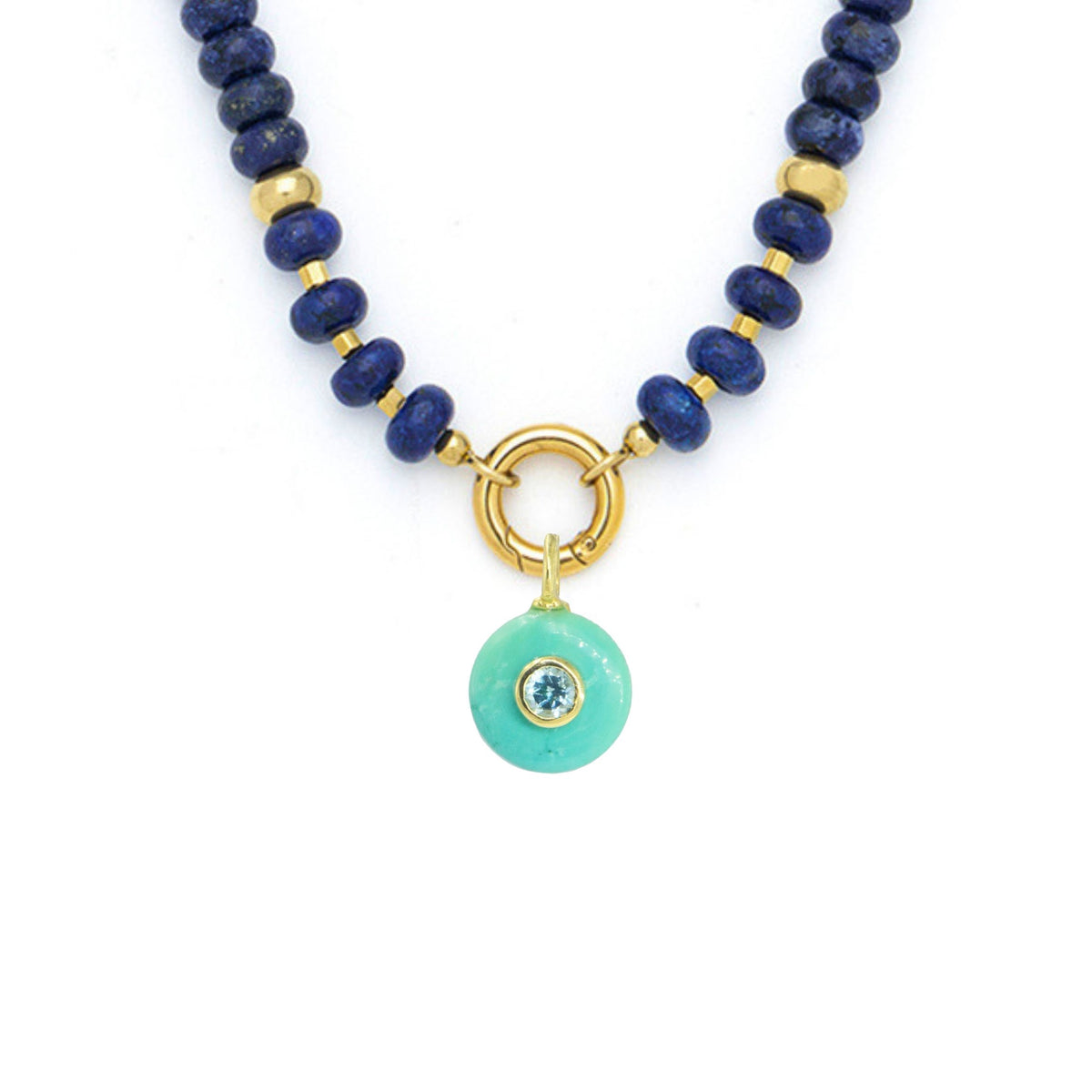 Turquoise Pendant and Raya Gemstone Necklace
