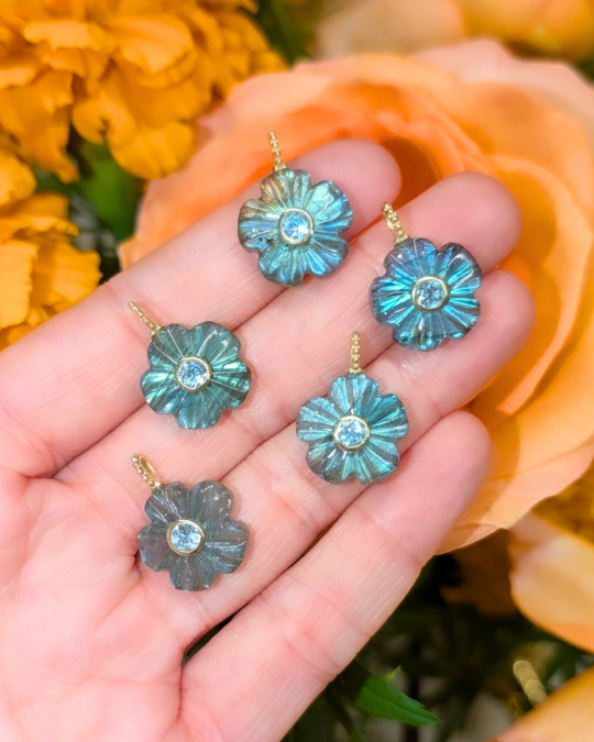 Mini Flower Gemstone Pendant