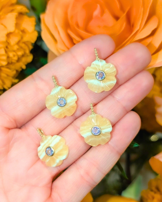 Mini Flower Gemstone Pendant