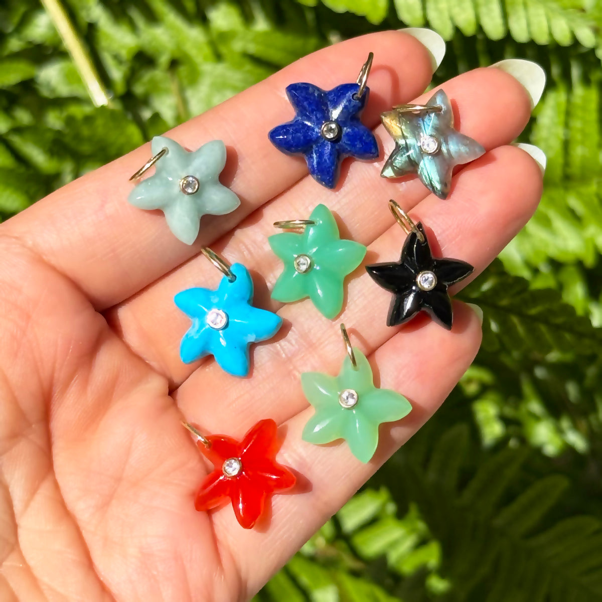 Star Fish Gemstone Pendant With Topaz
