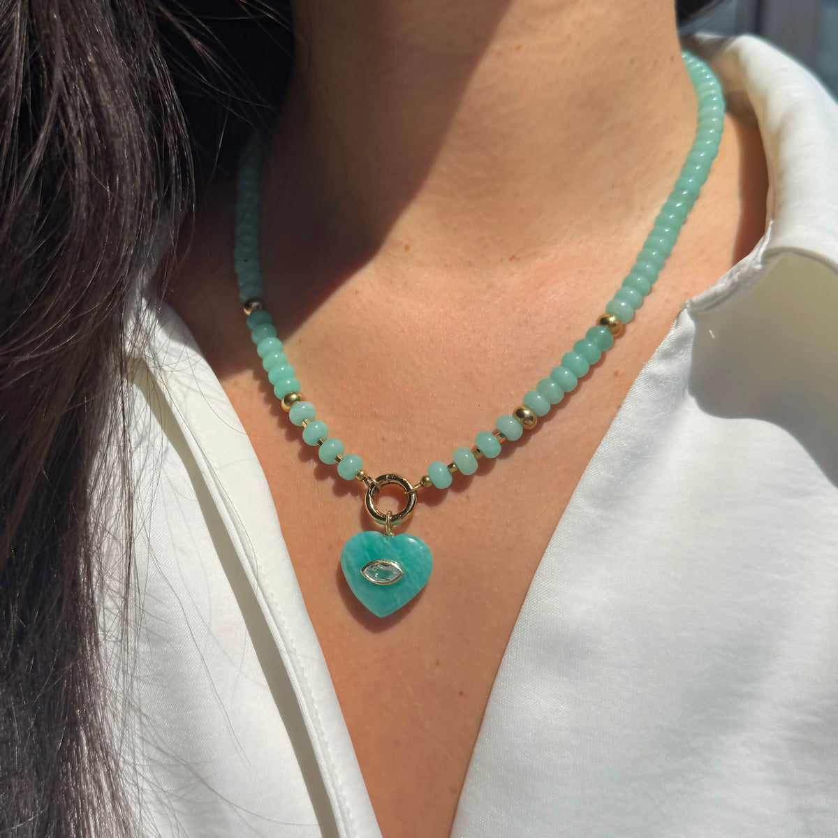 Amazonite gemstone Necklace Heart Lifestyle
