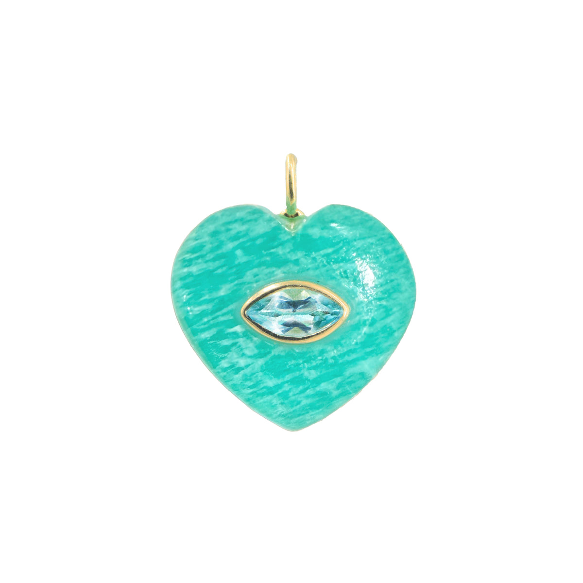 Amazonite Gemstone Pendant With Topaz Heart