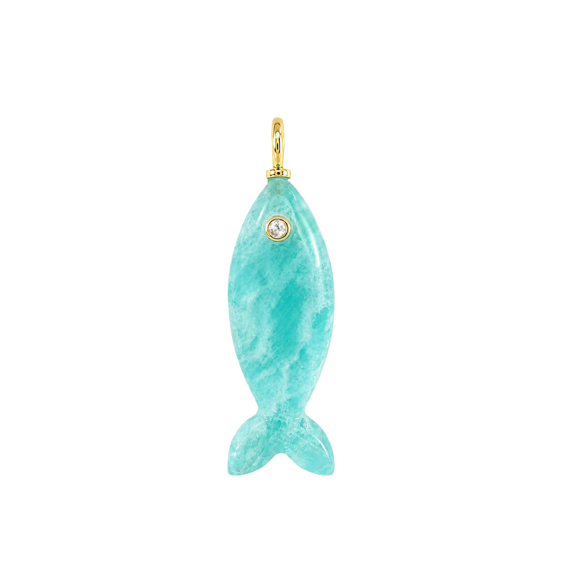 Mini Fish Gemstone Pendant With Topaz