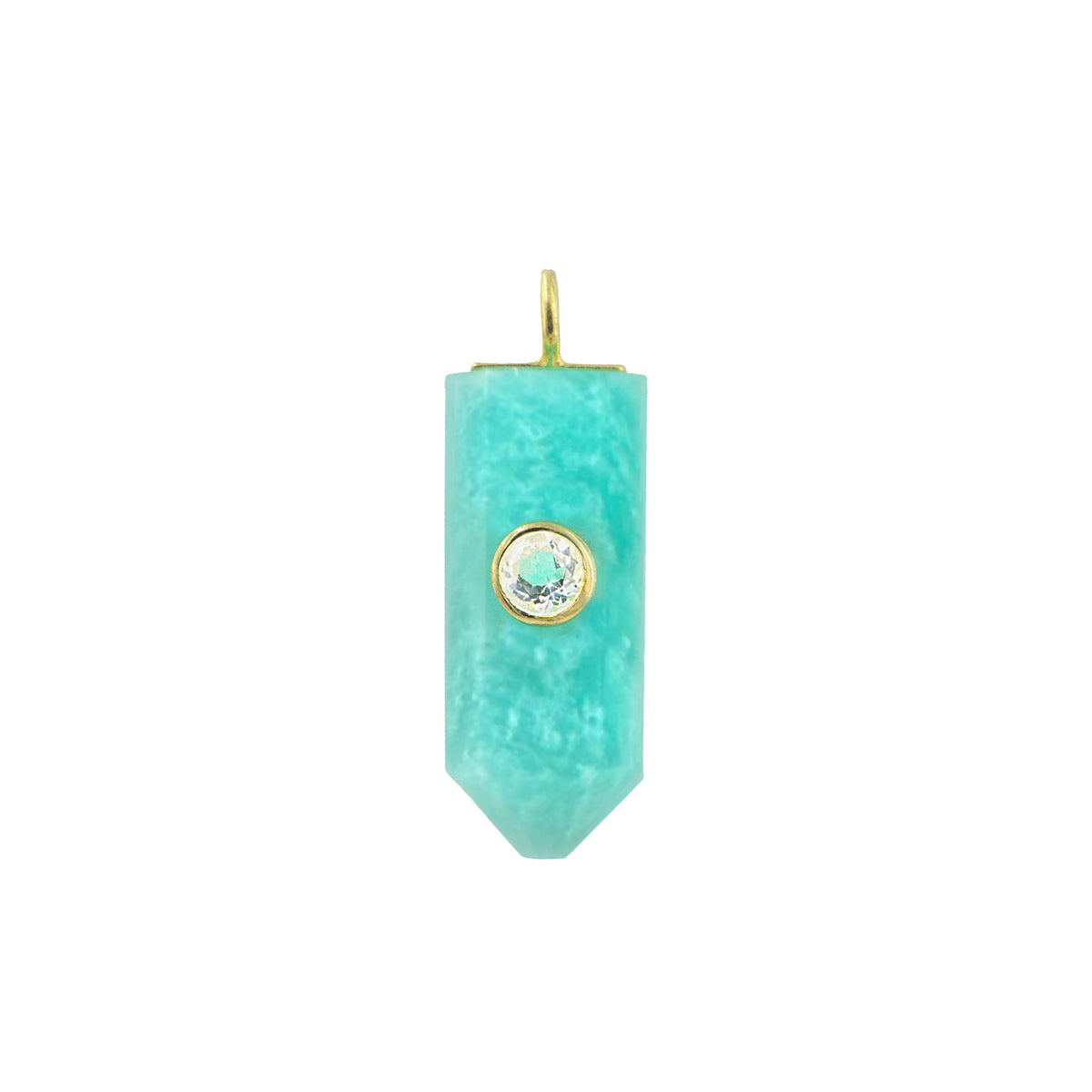 Amazonite Gemstone Pendant With Topaz Pentagon