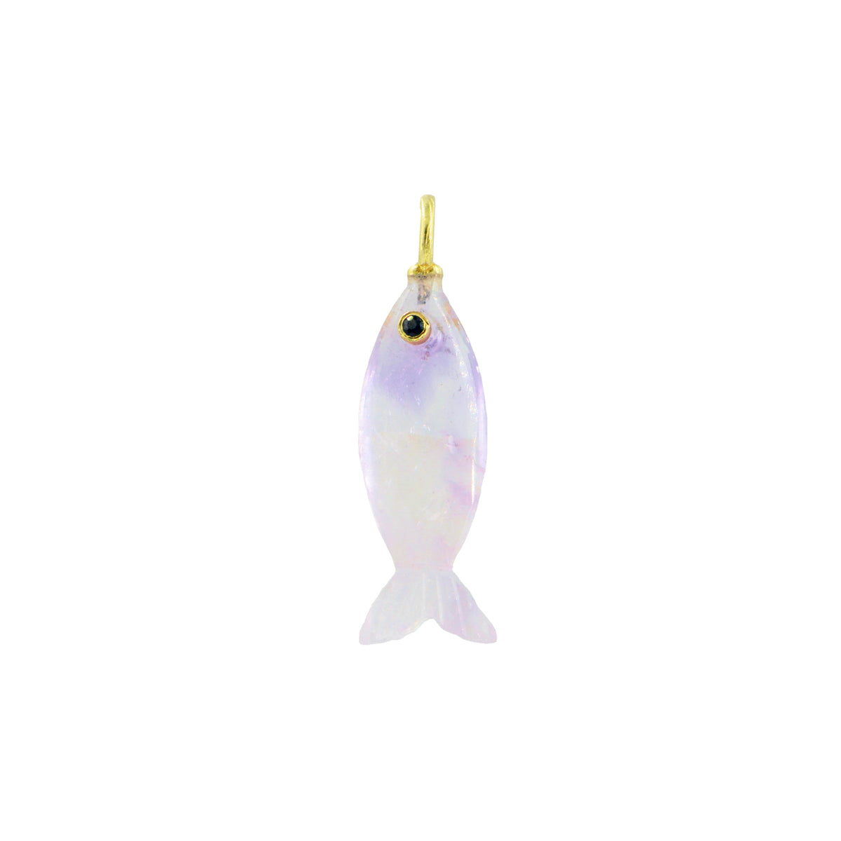 Amethyst Gemstone Pendant With Topaz Fish