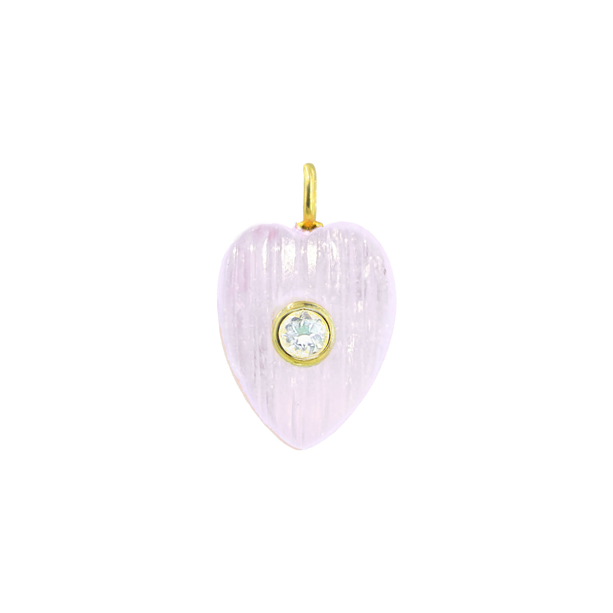Amethyst Gemstone Pendant With Topaz Heart