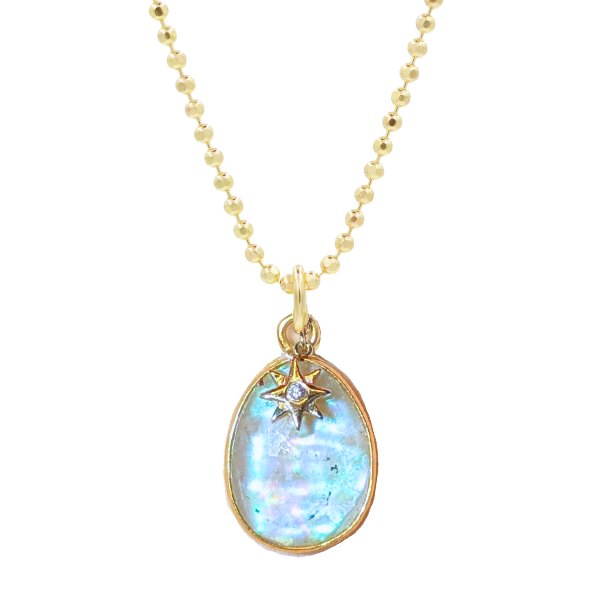 Sunset Tourmaline Necklace with Diamond Star Charm