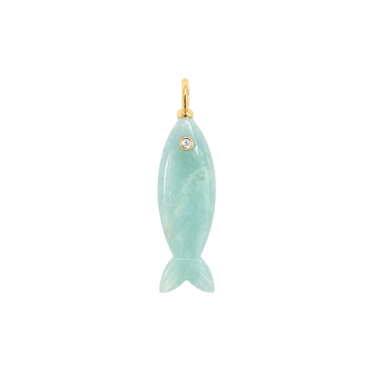 Mini Fish Gemstone Pendant With Topaz Aquamarine