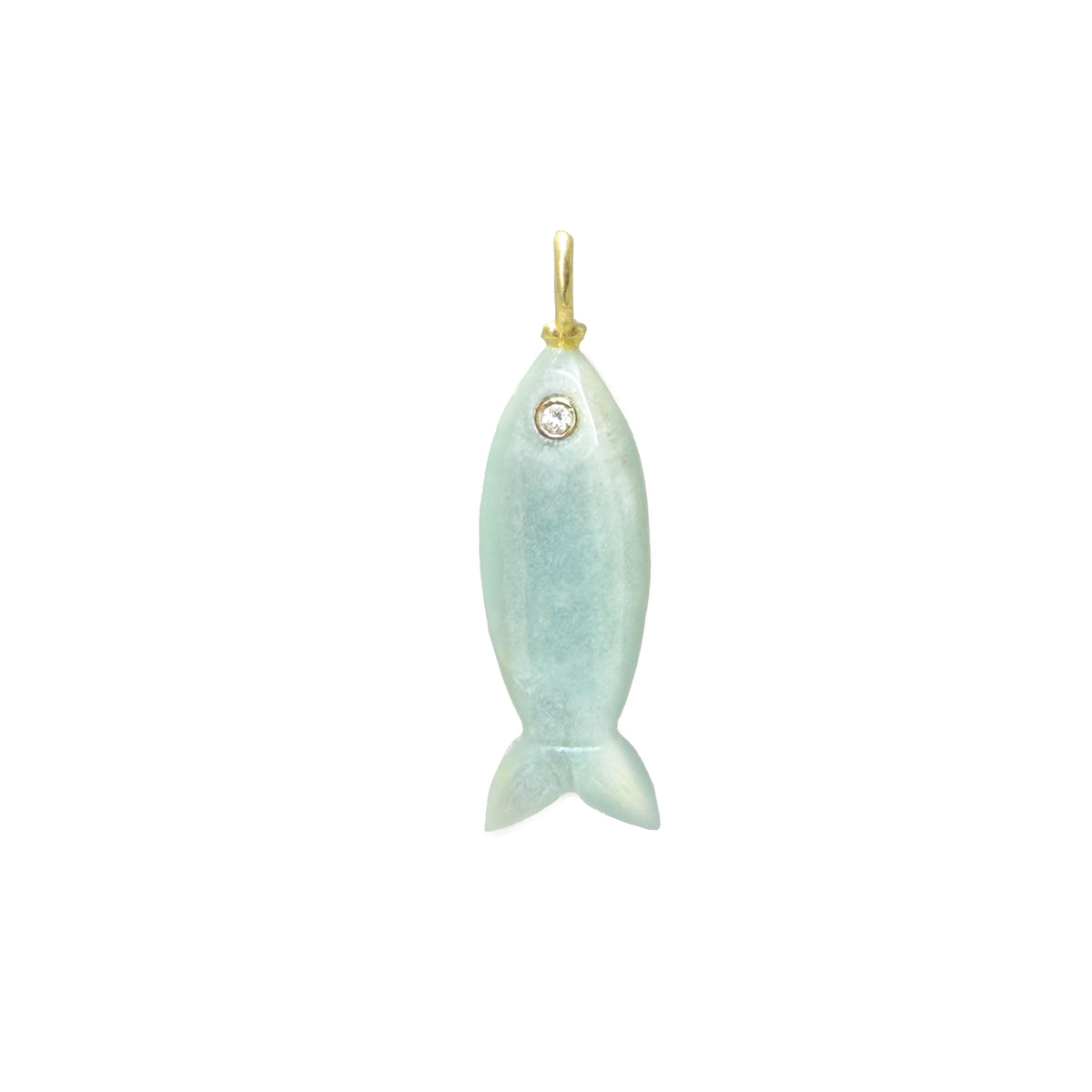 Mini Fish Gemstone Pendant With Topaz