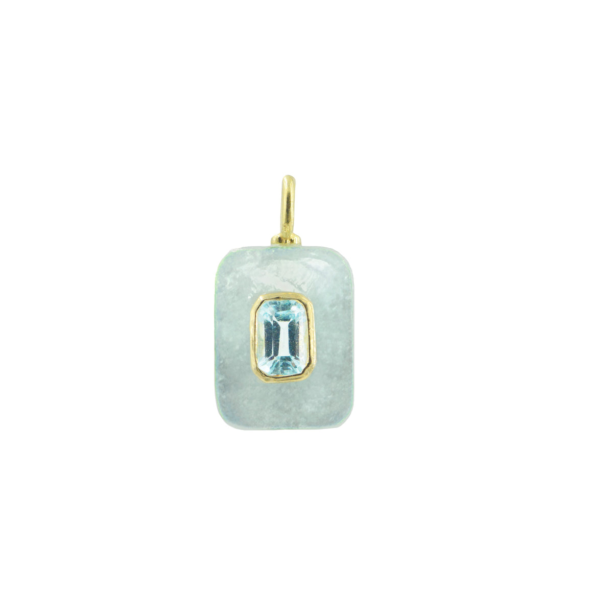 Aquamarine PendantSmall Rectangle Blue Topaz