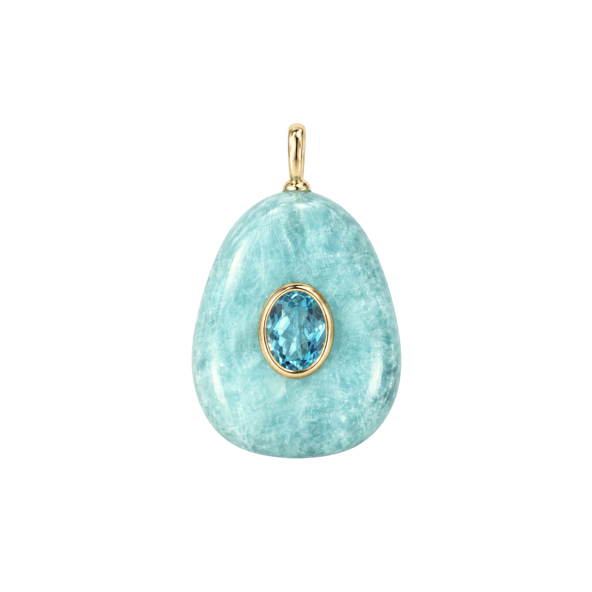 Aquamarine Gemstone Pendant With Topaz