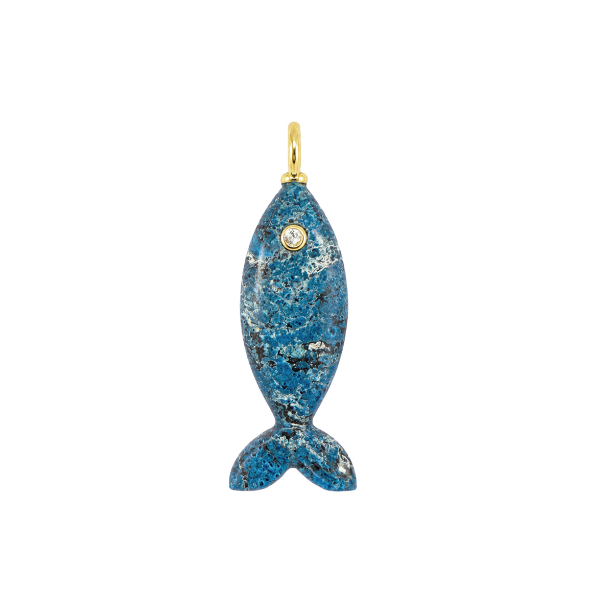 Mini Fish Gemstone Pendant With Topaz