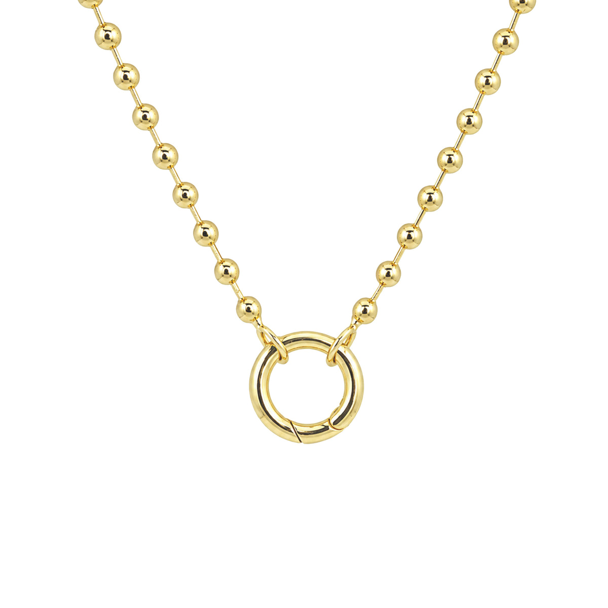 Ball Chain With Round Carabiner Charm Clasp