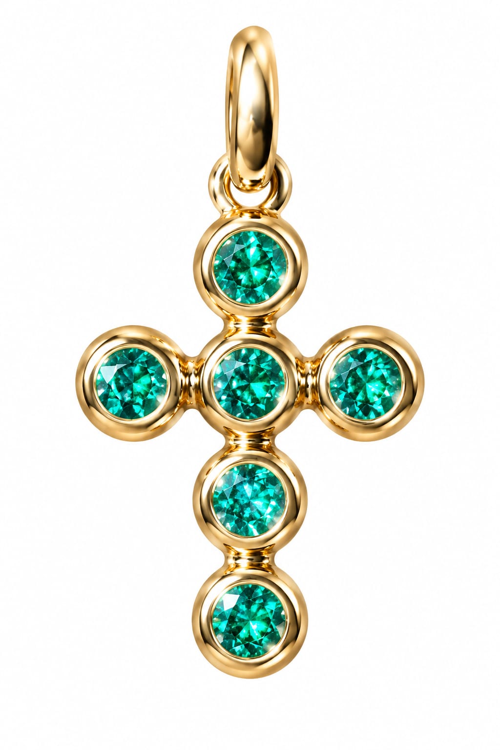 Bezeled Cross Charm Pendant