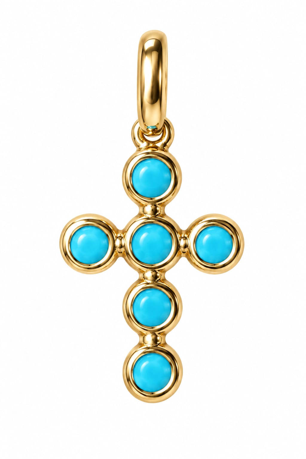 Bezeled Cross Charm Pendant