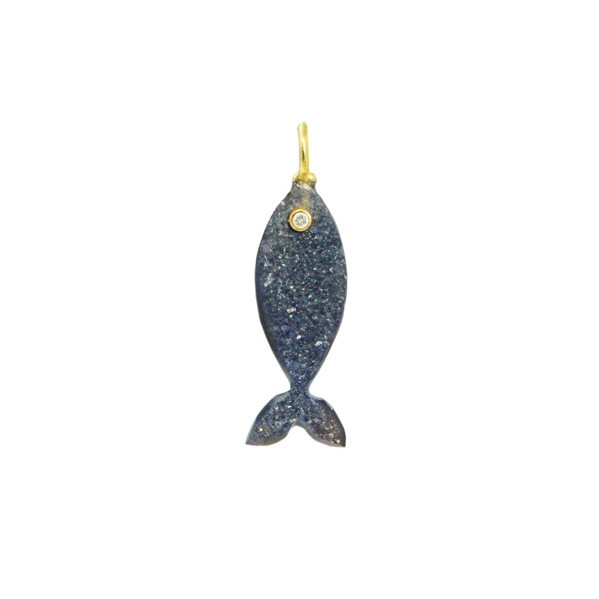 Mini Fish Gemstone Pendant With Topaz