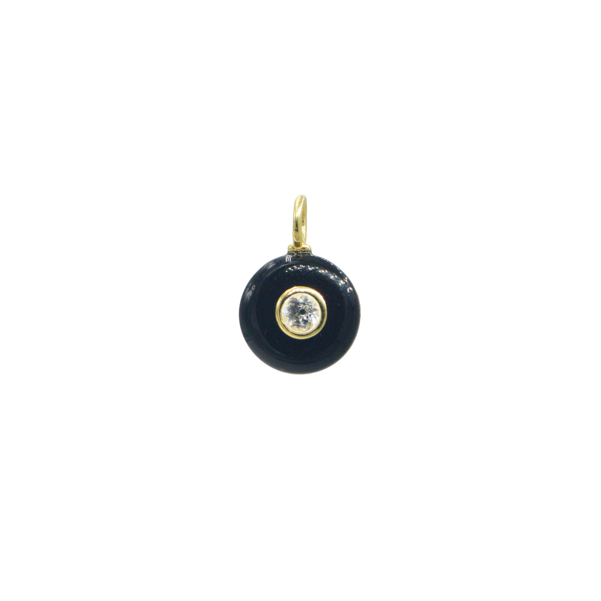Black Onyx Gemstone Pendant With Topaz