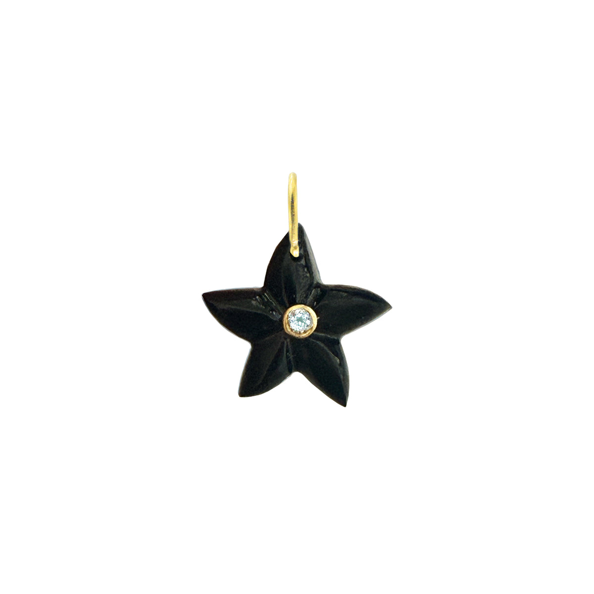 Star Fish Gemstone Pendant With Topaz Black Onyx