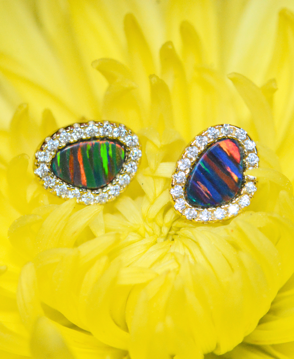 Opal Pebble Stud Earrings