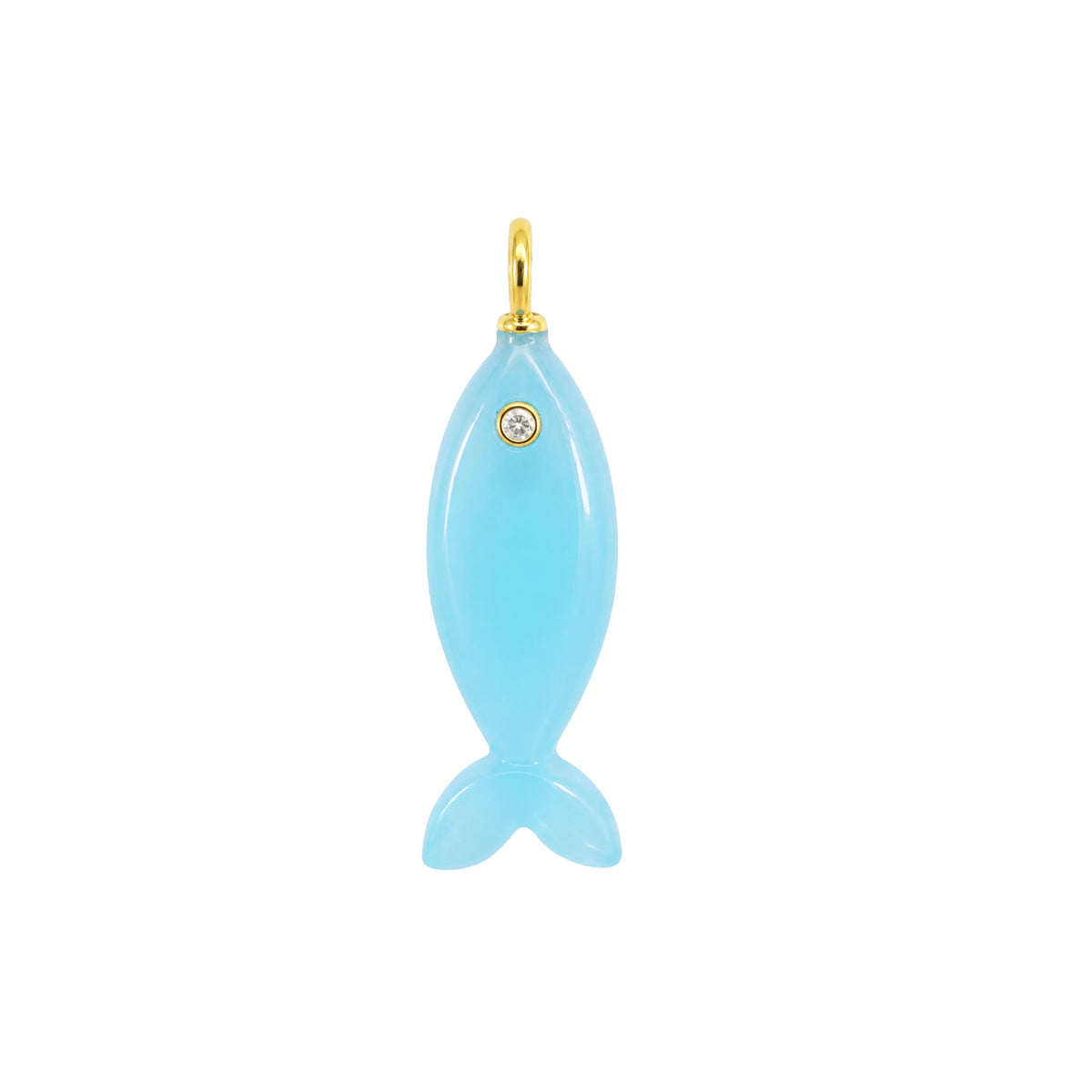 Mini Fish Gemstone Pendant With Topaz