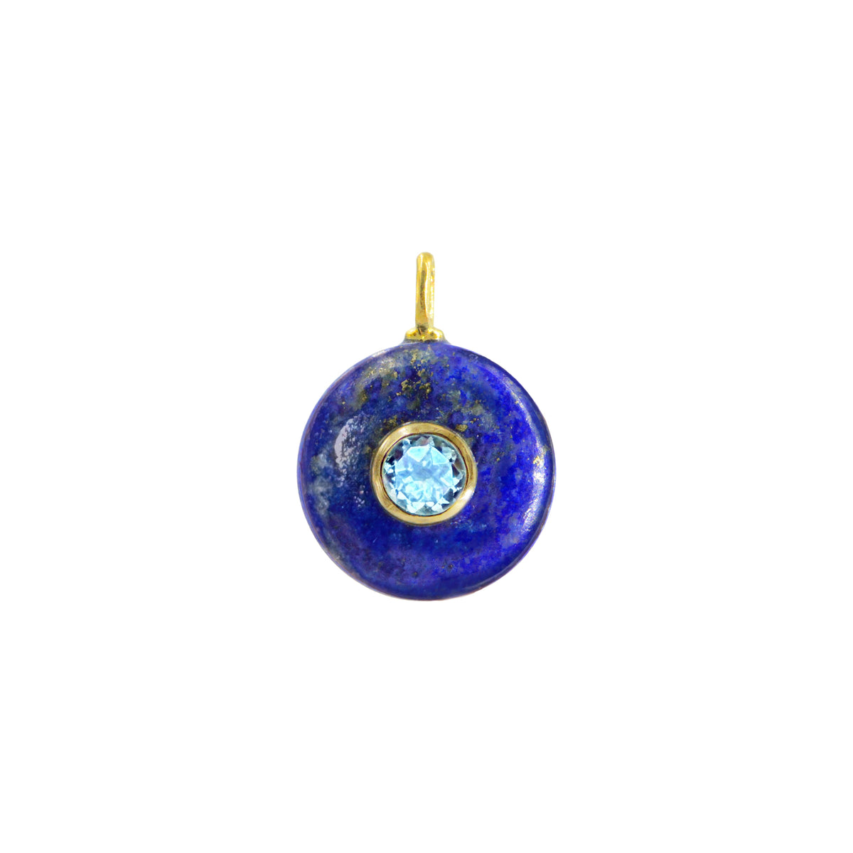 Blue Lapis Gemstone Pendant With Topaz