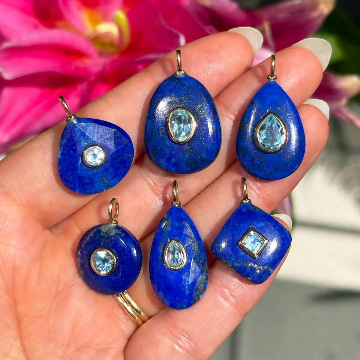 Blue Lapis Pendant and Raya Gemstone Necklace