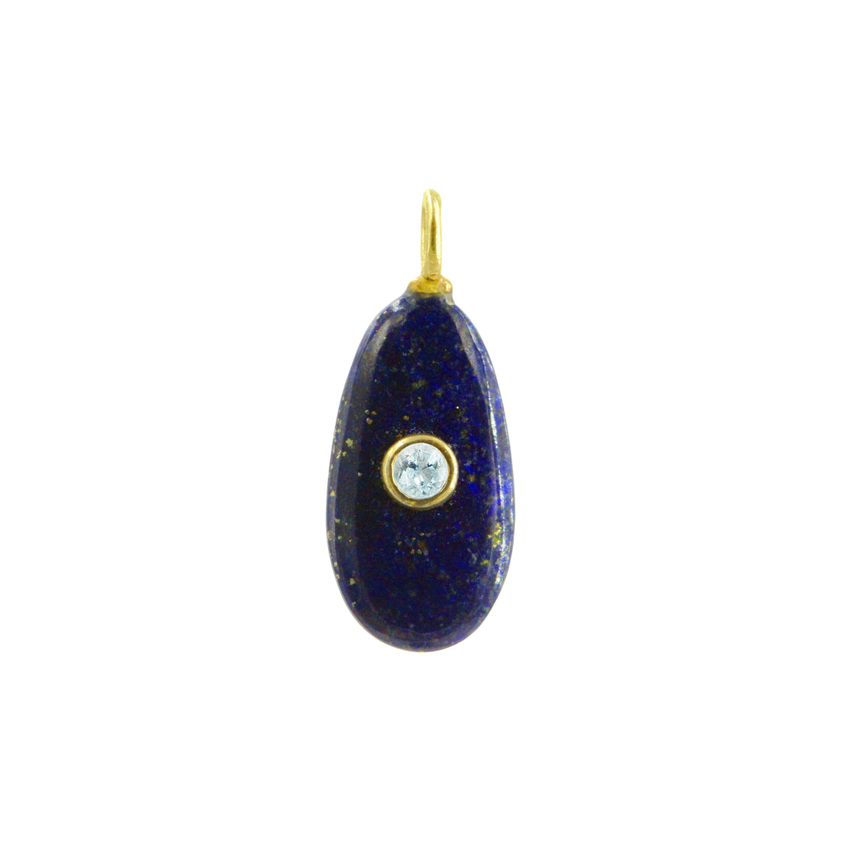 Blue Lapis Gemstone Pendant With Topaz