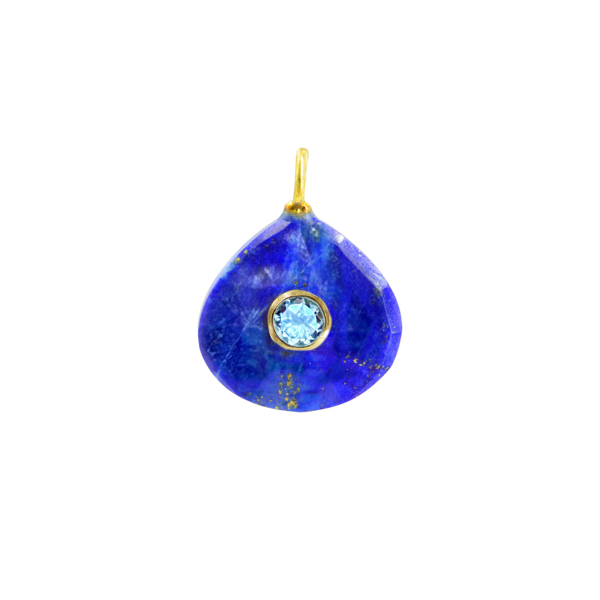 Blue Lapis Gemstone Pendant With Topaz