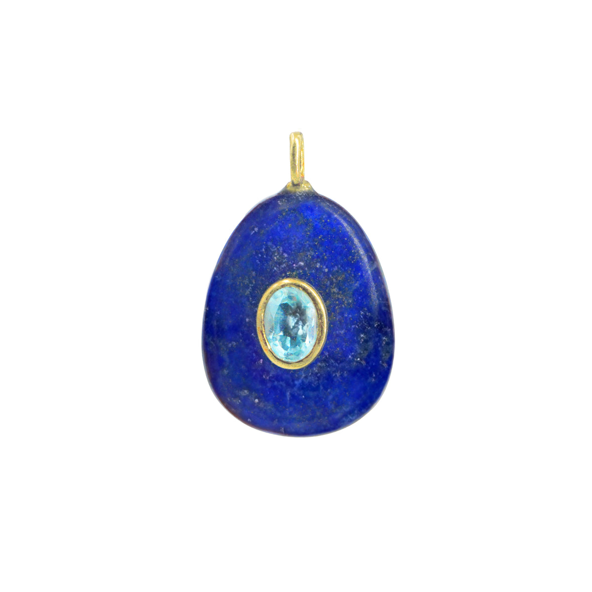 Blue Lapis Gemstone Pendant With Topaz