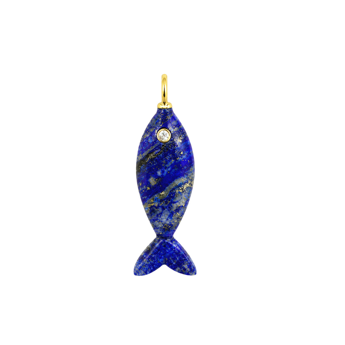 Mini Fish Gemstone Pendant With Topaz