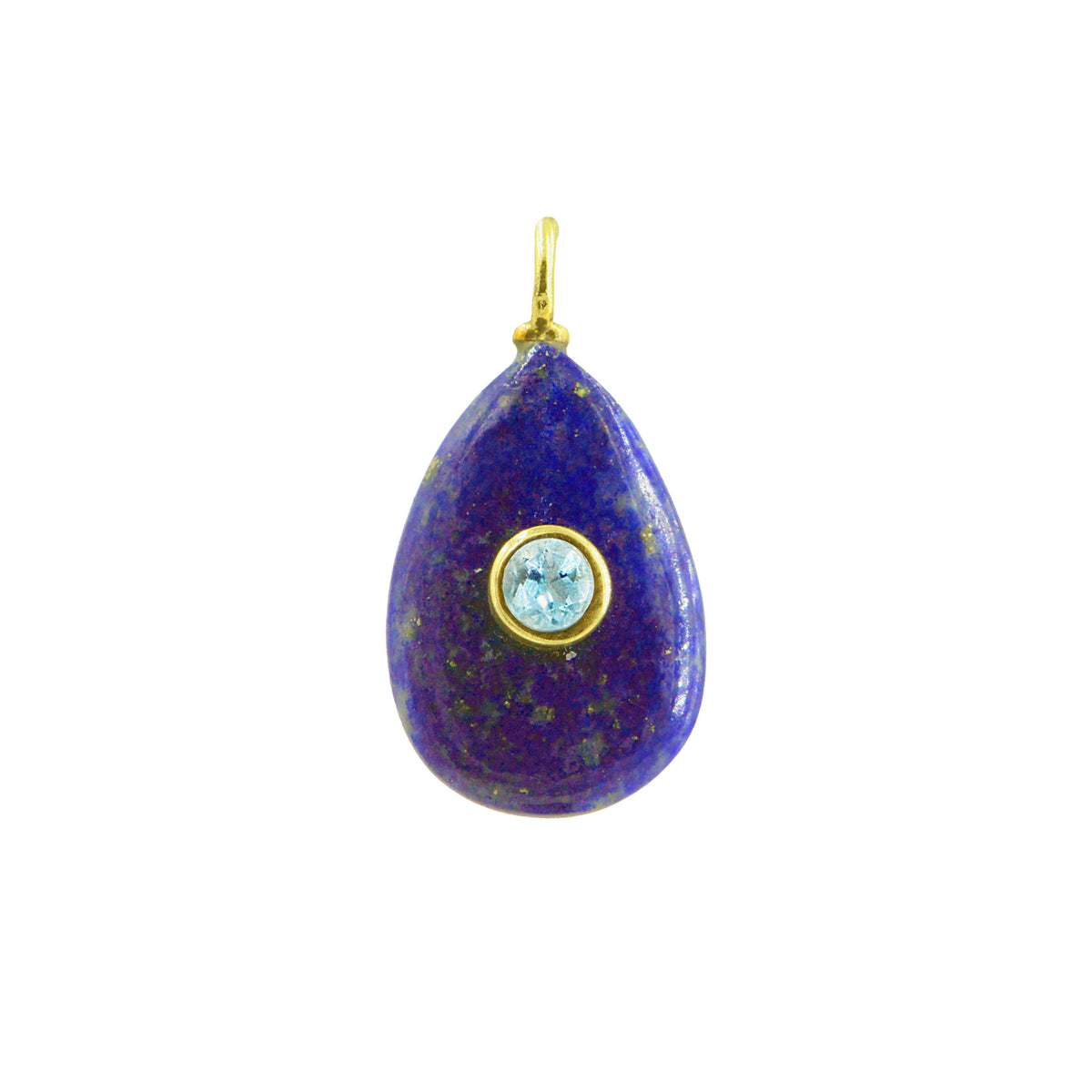 Blue Lapis Gemstone Pendant With Topaz