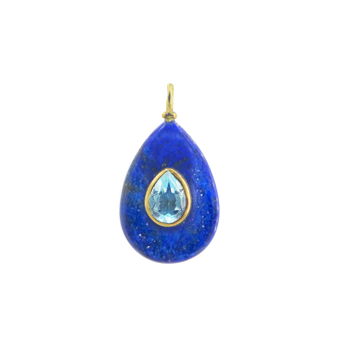 Blue Lapis Gemstone Pendant With Topaz