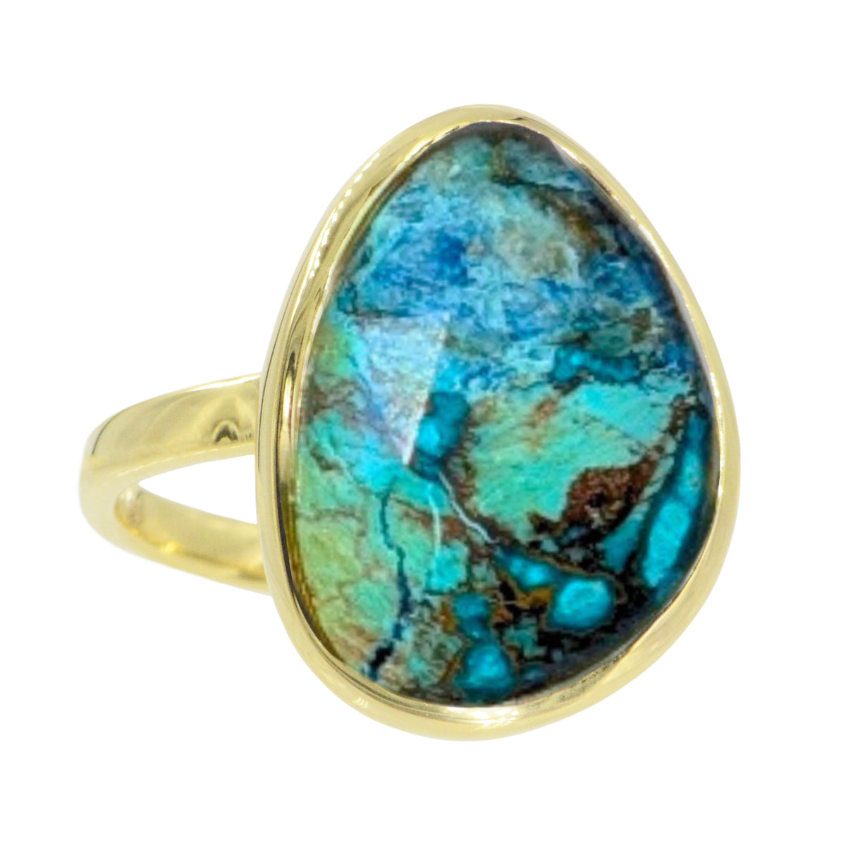 Chrysocolla Large Gemstone Cocktail Ring