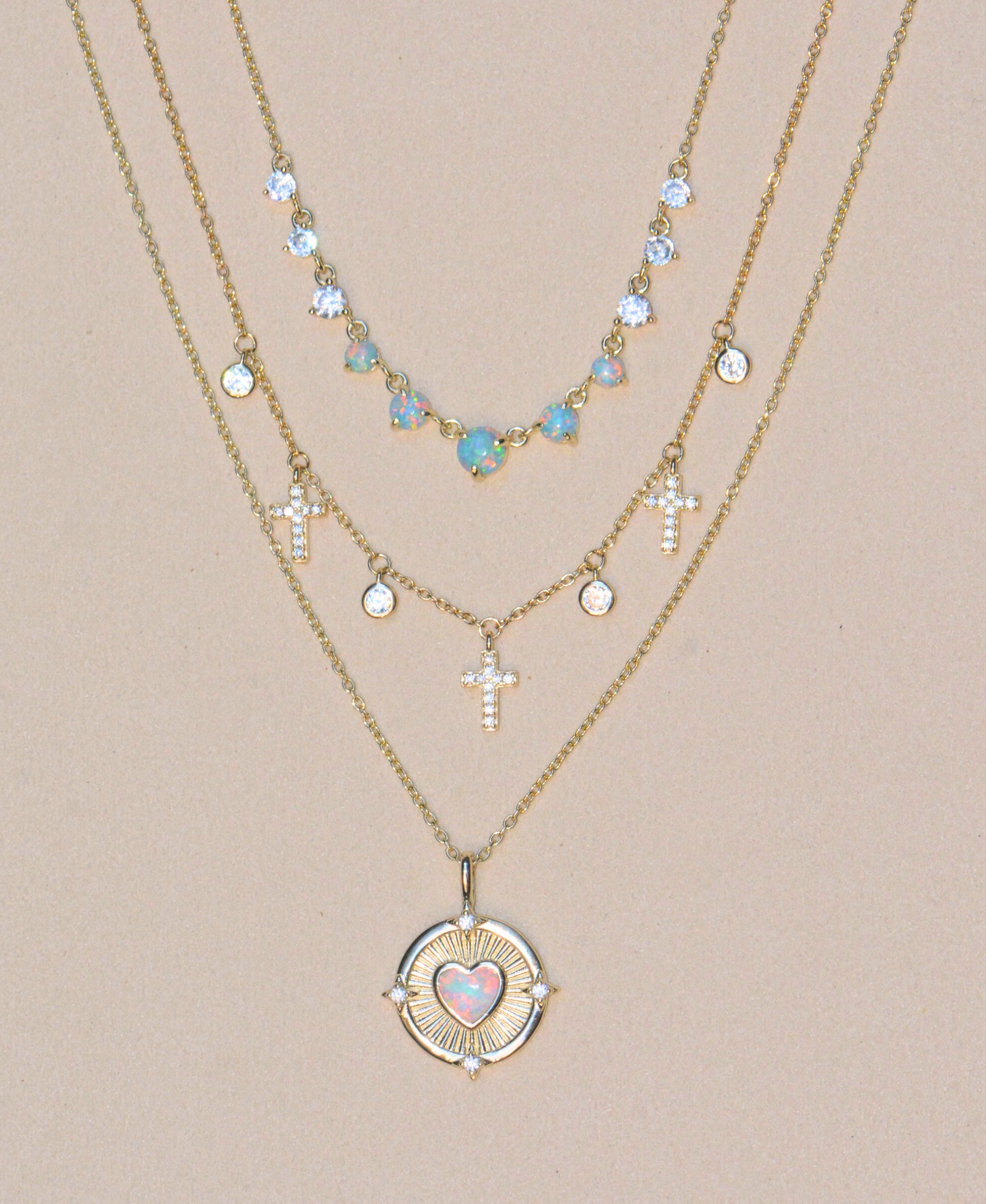 Radiant Opal Heart Necklace