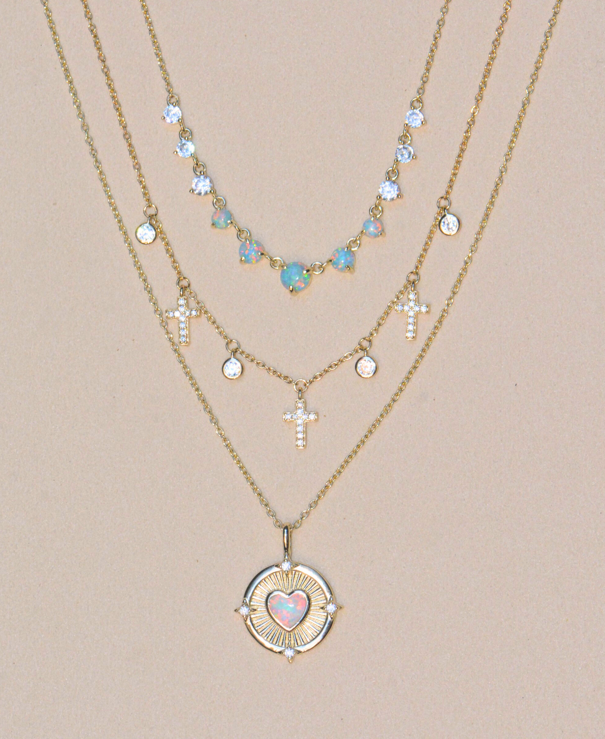 Radiant Opal Heart Necklace