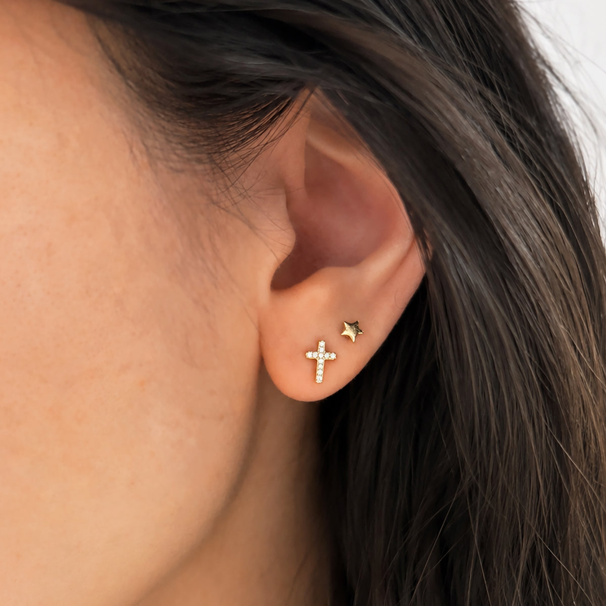Mini Cross Stud Earrings