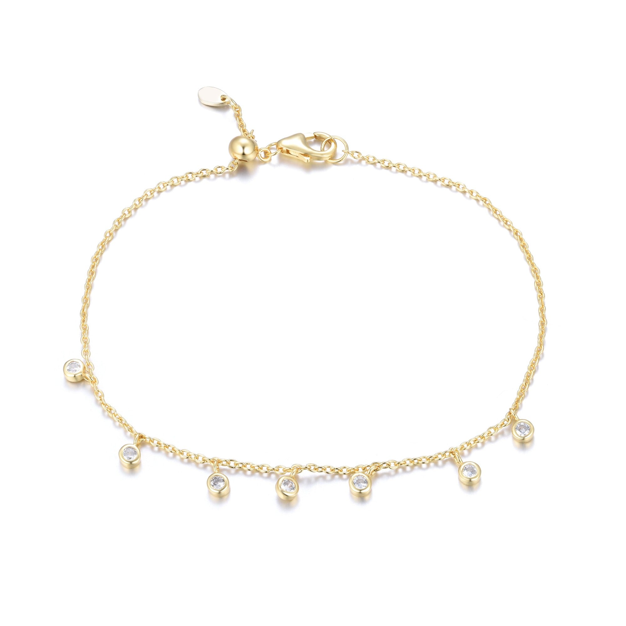 dew drops bracelet with crystals gold