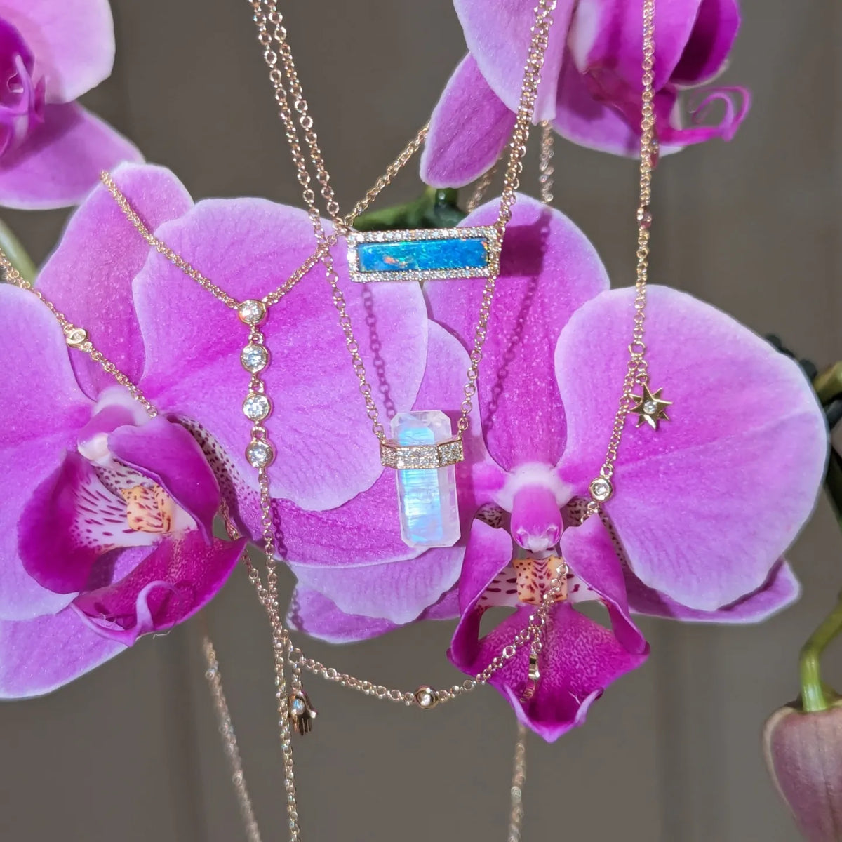 Diamond Charm Choker Necklace