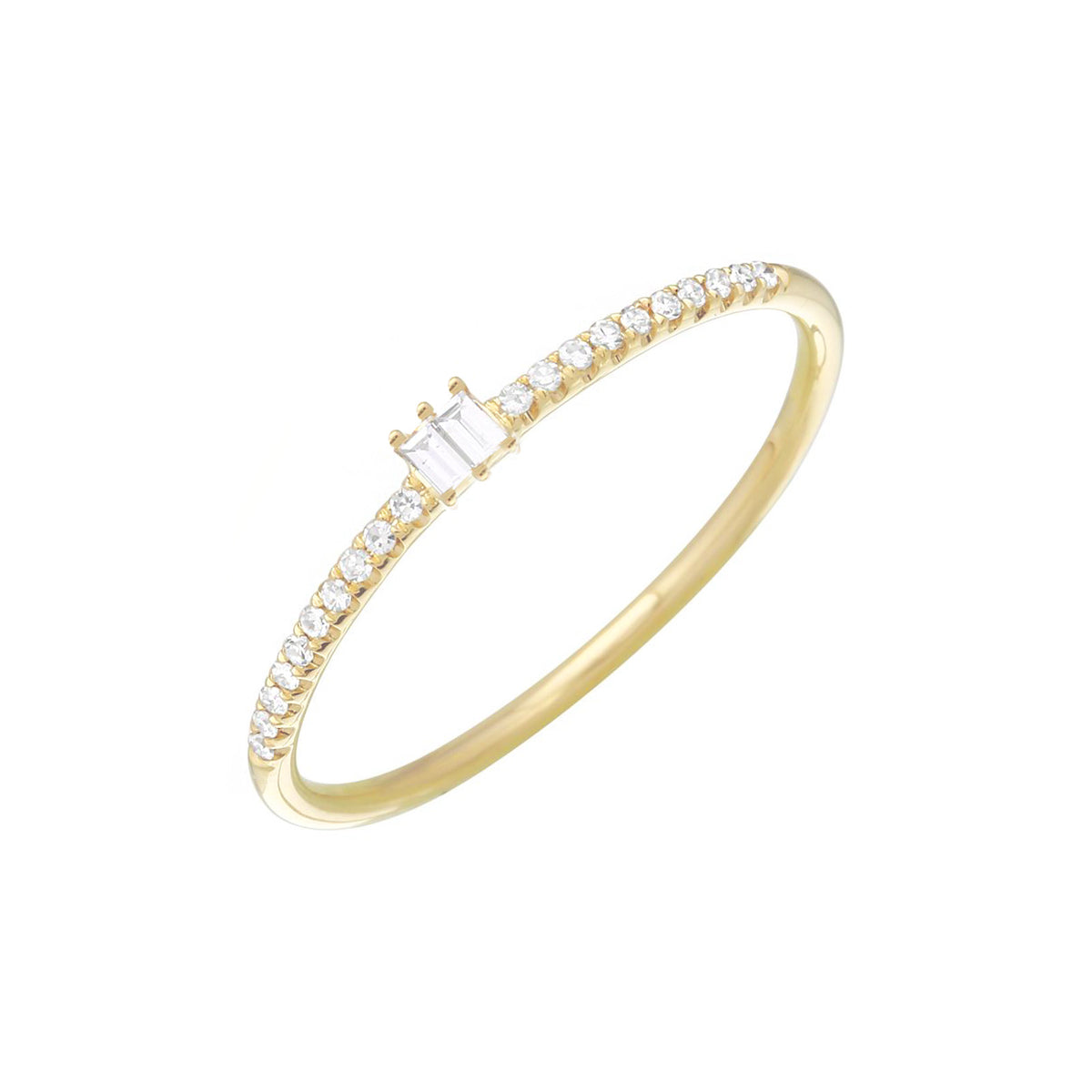 Double Baguette Diamond Stacking Ring