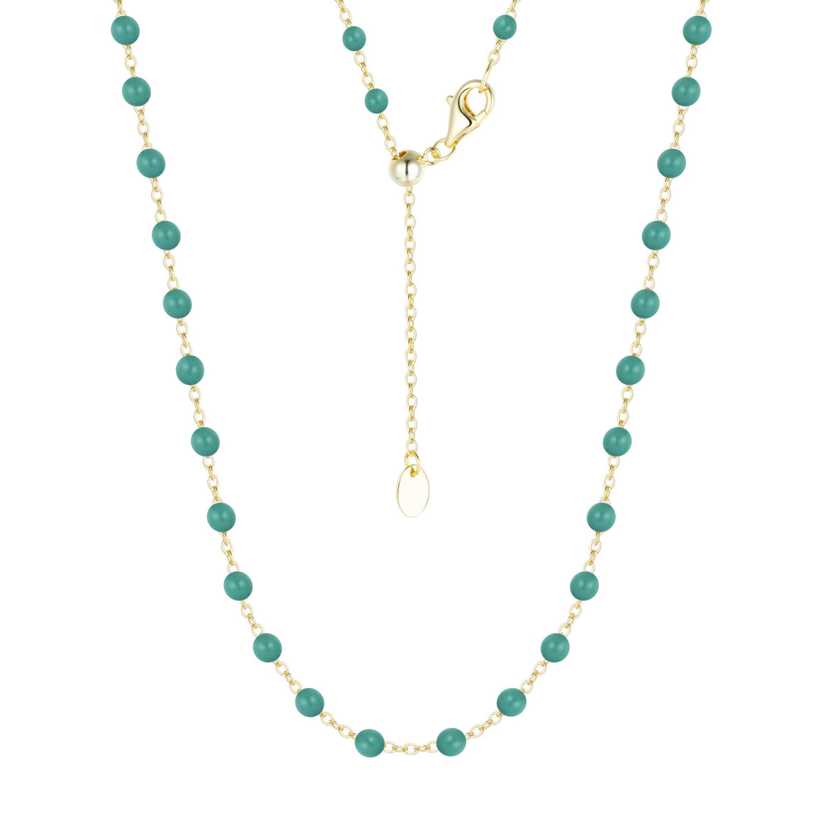 enamel beaded chain necklace large kamaria dark green