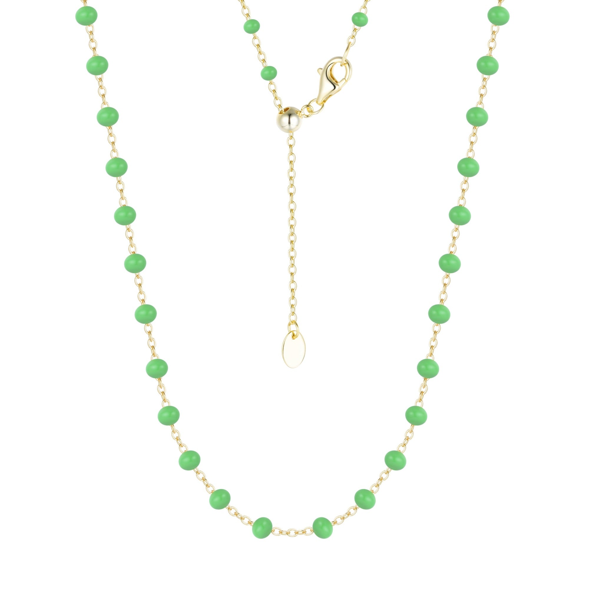 enamel beaded chain necklace large kamaria turquoise